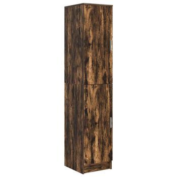 Aparador Alto Roble Ahumado 35 X 39 X 168 Cm Vidaxl
