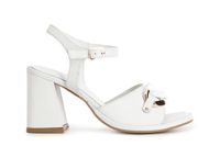 sandalias de piel con accesorio white