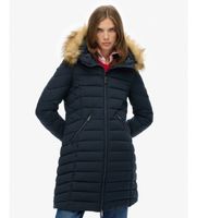 superdry para mujer w5011999a abrigo fuji faux fur marino xl casual poliester