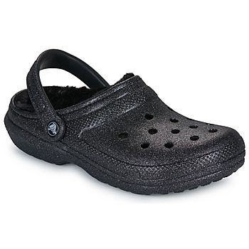 Crocs Zuecos Classic Fuzz Lined Glitter Clog para mujer