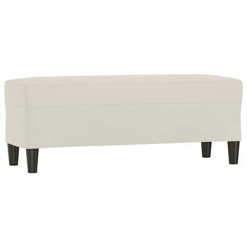 Banco De Terciopelo Color Crema 100x35x41 Cm Vidaxl