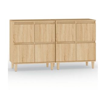 Aparador - muebles de almacenamiento 2 uds madera contrachapada roble sonoma 60x35x70 cm es5167