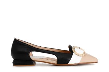 bailarinas con hebilla de piel y puntera de charol multi black