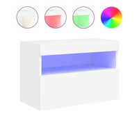 mueble tv - mesa de tv de pared con luces led blanco 60x30x40 cm