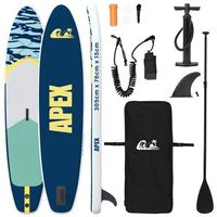 tabla de paddle inflable apex 305 x 76 x 15 cm azul para vidaxl