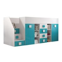 litera hartford 366 individuales turquesa aglomerado laminado somieres 94x249x124cm