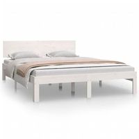 estructura de cama sin colchon madera pino blanco 140x200 cm vidaxl