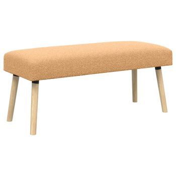 Banco Liso Beige 110 X 40 X 46 Cm Bouclé Vidaxl