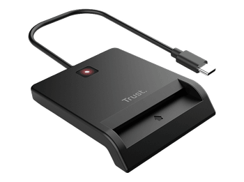 Lector de tarjetas - Trust 26253, USB-C, Diseño Compacto, Negro