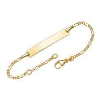 pulsera 9 quilates placa de oro grabado 4mm de ancho