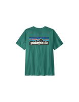 camiseta patagonia ms p-6 logo hombre gema verde