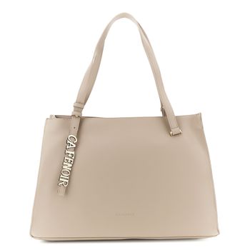 bolso suave sin forro con letras tortora