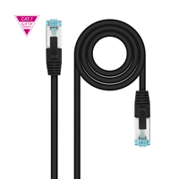 latiguillocable red nano cable cat7 rj45 lszh sftp pimf awg26 2m negro