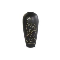 jarron resina 34x34x735 mujer mate negro