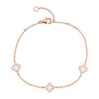 pulsera de plata 925 banada en oro rosa con circonitas