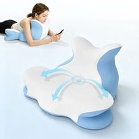 almohada con forma de ballena rellena de espuma viscoelastica de recuperacion lenta para sujetar el cuello y evitar que se hunda
