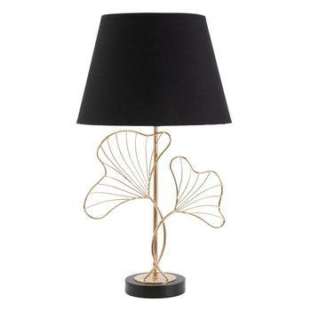 Lámpara De Mesa En Metal Dorado Con Hojas Ø Cm 30x60
