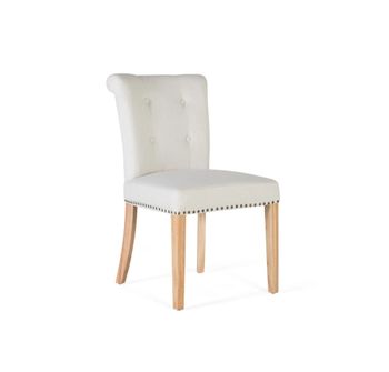 Set de 2 sillas de tela y madera beige