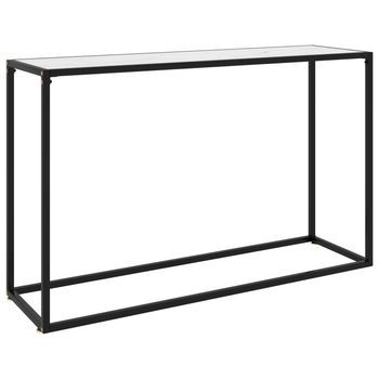 Mesa Consola Vidrio Templado Blanco 120x35x75 Cm Vidaxl