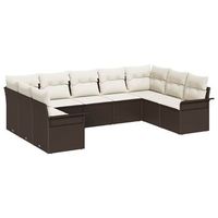 conjunto de sofas de jardin con cojin marron ratan sintetico vidaxl