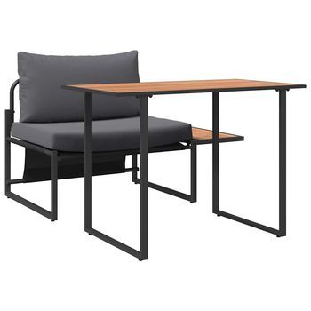 Asientos De Acero Para Exteriores 2 Piezas | Mueble De Jardín Antracita Acero