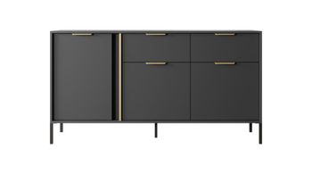 Cómoda efecto madera Negro y Dorado