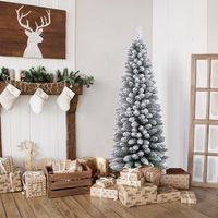 150 cm arbol de navidad artificial nevado con 328 puntas de ramas base metalica plegable arbol decorativo de temporada con forma delgada