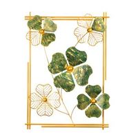 decoracion pared de metal zouping oro verde 50x70x5 cm