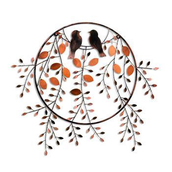 Decoración Pared De Metal Love Of Birds 3 Multicolor 86x75 Cm