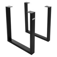 set 2x base de mesa en u 70 x 74 cm soporte negro mate ml-design
