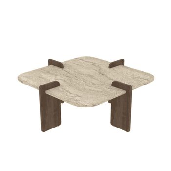 Mesa baja con patas asimétricas l90 cm -