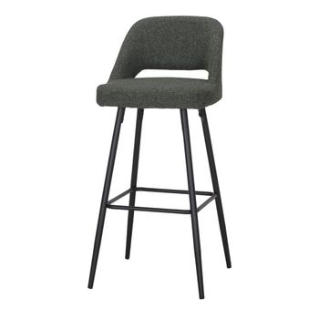 Taburete alto tapizado  - verde bosque - 99x45x50