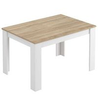 mesa extensible de 140 a 190 cm roble canadian y blanco brillo cerrada 90 ancho x 140190 largo 78 cm altura