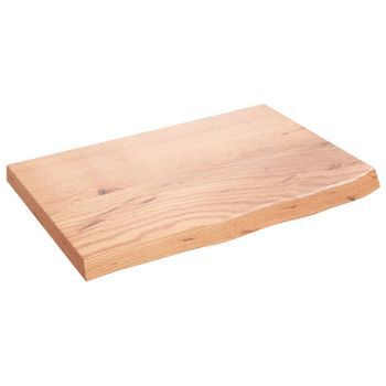 Tablero Mesa Madera Roble Tratada Marrón Claro 60x40x(2-4) Cm Vidaxl