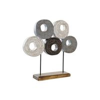decoracion albasia hierro 49x10x47 circulos