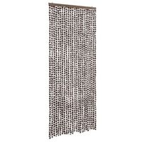 cortina antimoscas chenilla marron y blanco 100x230 cm vidaxl