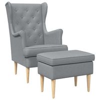 sillon con pouf 2 uds gris claro tela vidaxl