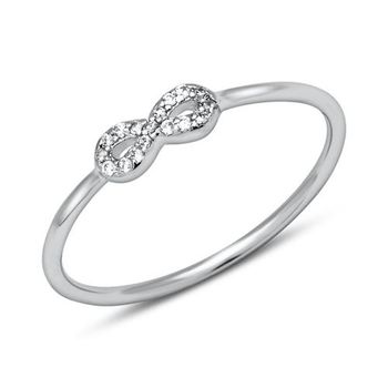 Anillo de plata 925 símbolo del infinito circonita