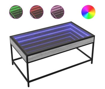 Mesa de café - mesa de centro con infinity led gris sonoma 90x50x41 cm
