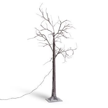 Árbol De Navidad 64 Led 150 Cm Blanco Cálido Marrón Oscuro