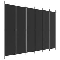 biombo separador de ambientes 6 paneles 300 x 220 cm tela negra y hierro dec031119