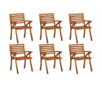 sillas de jardin 6 unidades madera maciza de teca
