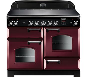 Rangemaster Classic 110 cm Electric Induction Range Cooker - Cranberry & Chrome, Cranberry