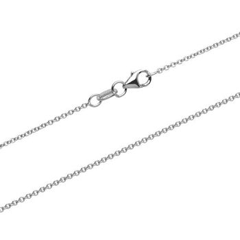 Cadena de ancla clásica de oro blanco 9 quilates
