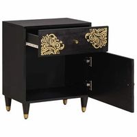 mesita de noche 33x50x60 cm madera - negro