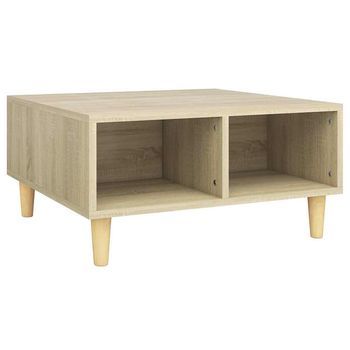 Mesa De Café - Mesa De Centro Madera Contrachapada Roble Sonoma 60x60x30 Cm