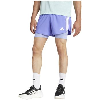 adidas Short Short Own The Run 3 Stripes AEROREADY bleu para hombre