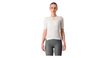 Maillot de manga corta castelli espresso para mujer blanco gris