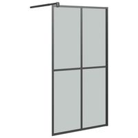 mampara de ducha accesible vidrio templado oscuro 100x195 cm vidaxl