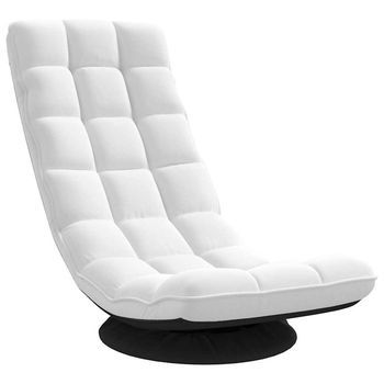 Silla Giratoria De Suelo De Tela Blanca 70x51x79 Cm Vidaxl